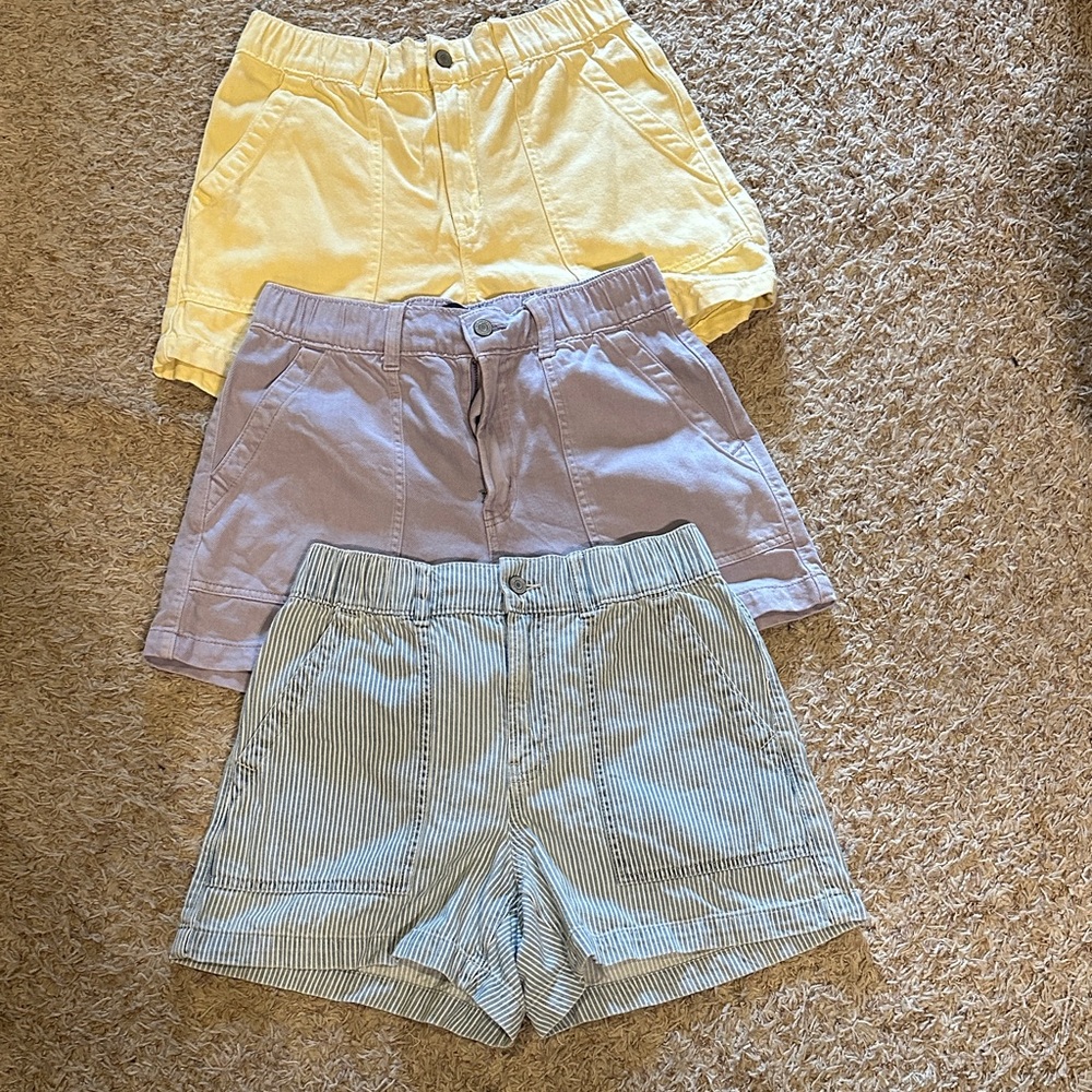 Three-Pack 4" High Rise SuperSoft Denim Utility Shorts